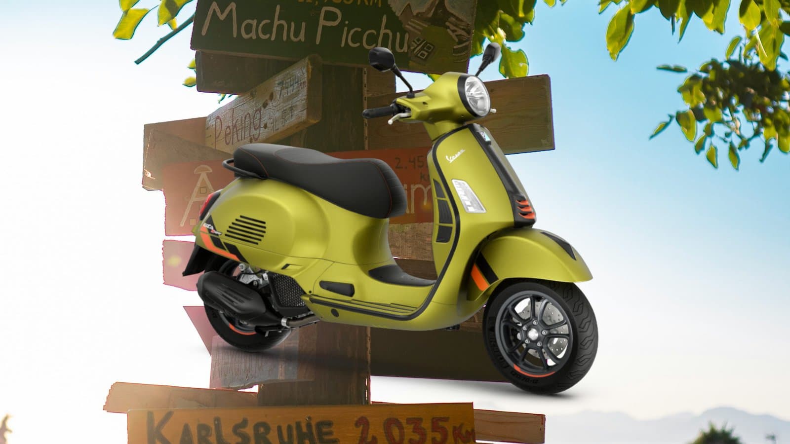 Scooter rental in Kos - Vespa scooter on Mediterranean coast