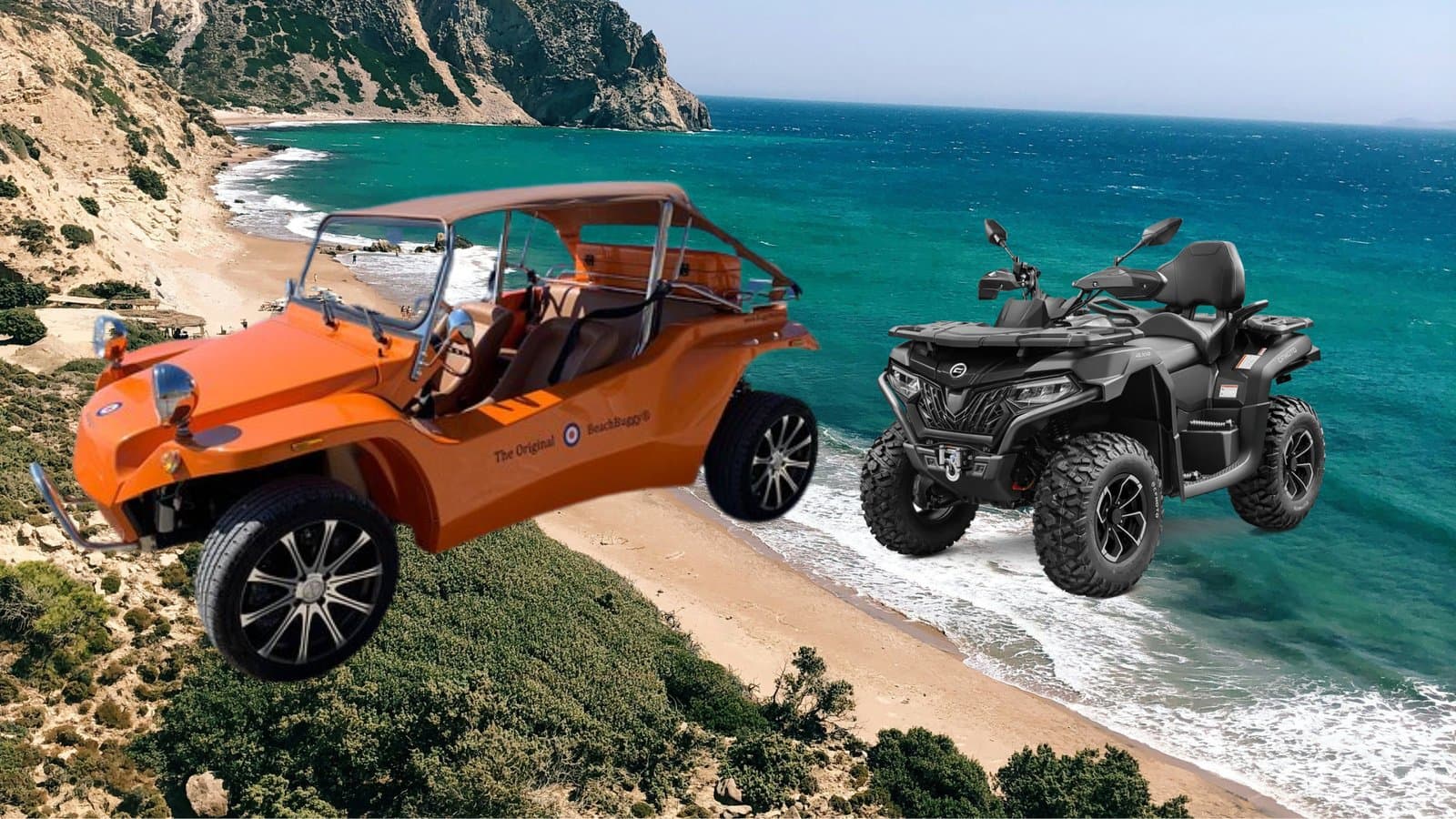 ATV quad bike rental in Kos - Red quad on scenic trail